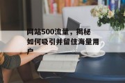 网站500流量,揭秘如何吸引并留住海量用户 网站500流量,揭秘如何吸引并留住海量用户