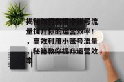 揭秘如何利用小账号流量提升你的运营效率!,高效利用小账号流量,秘籍教你提升运营效率