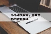 小小通关攻略,游戏世界的胜利秘诀 小小通关攻略,游戏世界的胜利秘诀