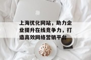 上海优化网站，助力企业提升在线竞争力，打造高效网络营销平台