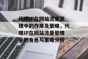 代理IP在网站流量管理中的作用及策略,代理IP在网站流量管理中的角色与策略分析 代理IP在网站流量管理中的作用及策略,代理IP在网站流量管理中的角色与策略分析