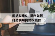 网站权重5，揭秘如何打造顶级网站权威性