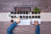 网站采购流量,策略与技巧,助力企业高效营销 网站采购流量,策略与技巧,助力企业高效营销