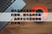 提升品牌形象和转化率的策略，提升品牌形象，品牌定位与营销策略的关键