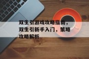 双生引游戏攻略指南，双生引新手入门，策略攻略解析