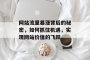 网站流量暴涨背后的秘密,如何抓住机遇,实现网站价值的飞跃 网站流量暴涨背后的秘密,如何抓住机遇,实现网站价值的飞跃