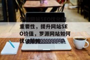 罗源网站SEO优化的重要性，提升网站SEO价值，罗源网站如何优化策略