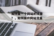 如何查一个网站的流量?,如何提升网站流量? 如何查一个网站的流量?,如何提升网站流量?
