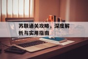 苏联通关攻略,深度解析与实用指南 苏联通关攻略,深度解析与实用指南