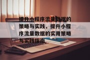 提升小程序流量数据的策略与实践,提升小程序流量数据的实用策略与实践指南