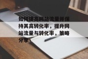 如何提高网站流量并保持其高转化率,提升网站流量与转化率,策略分享 如何提高网站流量并保持其高转化率,提升网站流量与转化率,策略分享