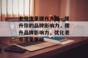 老号流量提升方案—提升你的品牌影响力,提升品牌影响力,优化老号流量策略