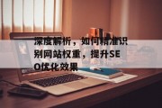 深度解析，如何精准识别网站权重，提升SEO优化效果