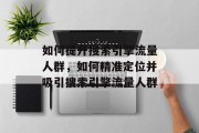 如何提升搜索引擎流量人群,如何精准定位并吸引搜索引擎流量人群 如何提升搜索引擎流量人群,如何精准定位并吸引搜索引擎流量人群