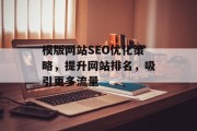 模版网站SEO优化策略，提升网站排名，吸引更多流量