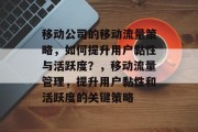 移动公司的移动流量策略,如何提升用户黏性与活跃度?,移动流量管理,提升用户黏性和活跃度的关键策略