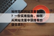 如何获取网站流量数据?一份实用指南,如何从网站流量中获得有价值信息? 如何获取网站流量数据?一份实用指南,如何从网站流量中获得有价值信息?