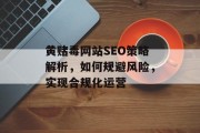 黄赌毒网站SEO策略解析,如何规避风险,实现合规化运营 黄赌毒网站SEO策略解析,如何规避风险,实现合规化运营