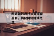 网站如何通过流量实现盈利,揭秘网站赚钱之道 网站如何通过流量实现盈利,揭秘网站赚钱之道
