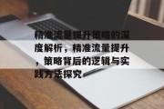 精准流量提升策略的深度解析,精准流量提升,策略背后的逻辑与实践方法探究