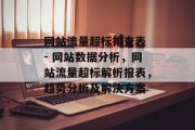 网站流量超标排查表 - 网站数据分析，网站流量超标解析报表，趋势分析及解决方案
