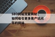 SEO网站流量揭秘，如何吸引更多用户访问你的网站