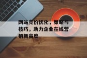 网站竞价优化，策略与技巧，助力企业在线营销新高度