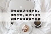 营销型网站搭建定制，网络营销，网站搭建定制助力企业发展策略制定
