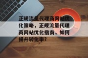 正规流量代理商网站优化策略，正规流量代理商网站优化指南，如何提升转化率?