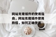 网站克隆插件的使用指南，网站克隆插件使用教程，如何正确使用