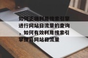 如何正确利用搜索引擎进行网站日流量的查询，如何有效利用搜索引擎提高网站日流量