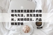 京东搜索流量提升的策略与方法，京东流量增长，关键词优化、产品精准营销