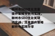聊州市SEO优化流量提升策略分析与实践，聊州市SEO优化关键词实战，流量提升策略解析与实践分享