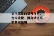 定向流量的提升作用,定向流量,提高转化率的关键策略 定向流量的提升作用,定向流量,提高转化率的关键策略