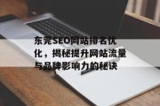 东莞SEO网站排名优化,揭秘提升网站流量与品牌影响力的秘诀 东莞SEO网站排名优化,揭秘提升网站流量与品牌影响力的秘诀