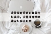 流量提升策略方案分析与实施,流量提升策略建议与实施方案 流量提升策略方案分析与实施,流量提升策略建议与实施方案