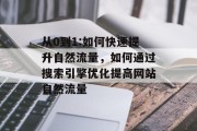 从0到1:如何快速提升自然流量,如何通过搜索引擎优化提高网站自然流量 从0到1:如何快速提升自然流量,如何通过搜索引擎优化提高网站自然流量