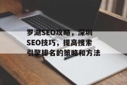 罗湖SEO攻略，深圳SEO技巧，提高搜索引擎排名的策略和方法