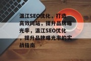 温江SEO优化,打造高效网站,提升品牌曝光率,温江SEO优化,提升品牌曝光率的实战指南