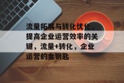流量拓展与转化优化，提高企业运营效率的关键，流量+转化，企业运营的金钥匙