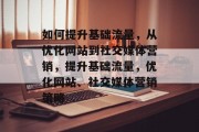 如何提升基础流量,从优化网站到社交媒体营销,提升基础流量,优化网站、社交媒体营销策略 如何提升基础流量,从优化网站到社交媒体营销,提升基础流量,优化网站、社交媒体营销策略