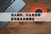 深入解析，什么是日常客流量及其重要性