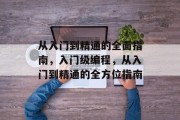 从入门到精通的全面指南,入门级编程,从入门到精通的全方位指南 从入门到精通的全面指南,入门级编程,从入门到精通的全方位指南