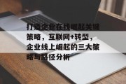 打造企业在线崛起关键策略,互联网+转型,企业线上崛起的三大策略与路径分析 打造企业在线崛起关键策略,互联网+转型,企业线上崛起的三大策略与路径分析