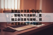 直播公会流量如何提升,策略与方法解析,直播公会流量与策略,提升流量的有效方法解析