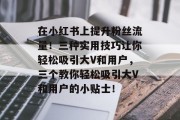 在小红书上提升粉丝流量!三种实用技巧让你轻松吸引大V和用户,三个教你轻松吸引大V和用户的小贴士!