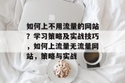 如何上不用流量的网站?学习策略及实战技巧,如何上流量无流量网站,策略与实战 如何上不用流量的网站?学习策略及实战技巧,如何上流量无流量网站,策略与实战