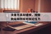 流量不高却遭喷,视频网站如何应对舆论压力 流量不高却遭喷,视频网站如何应对舆论压力