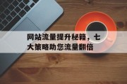 网站流量提升秘籍,七大策略助您流量翻倍 网站流量提升秘籍,七大策略助您流量翻倍