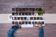 双11后提升流量的重要性及策略探讨,双11流量管理,提高转化率的关键策略分析与策略探讨 双11后提升流量的重要性及策略探讨,双11流量管理,提高转化率的关键策略分析与策略探讨